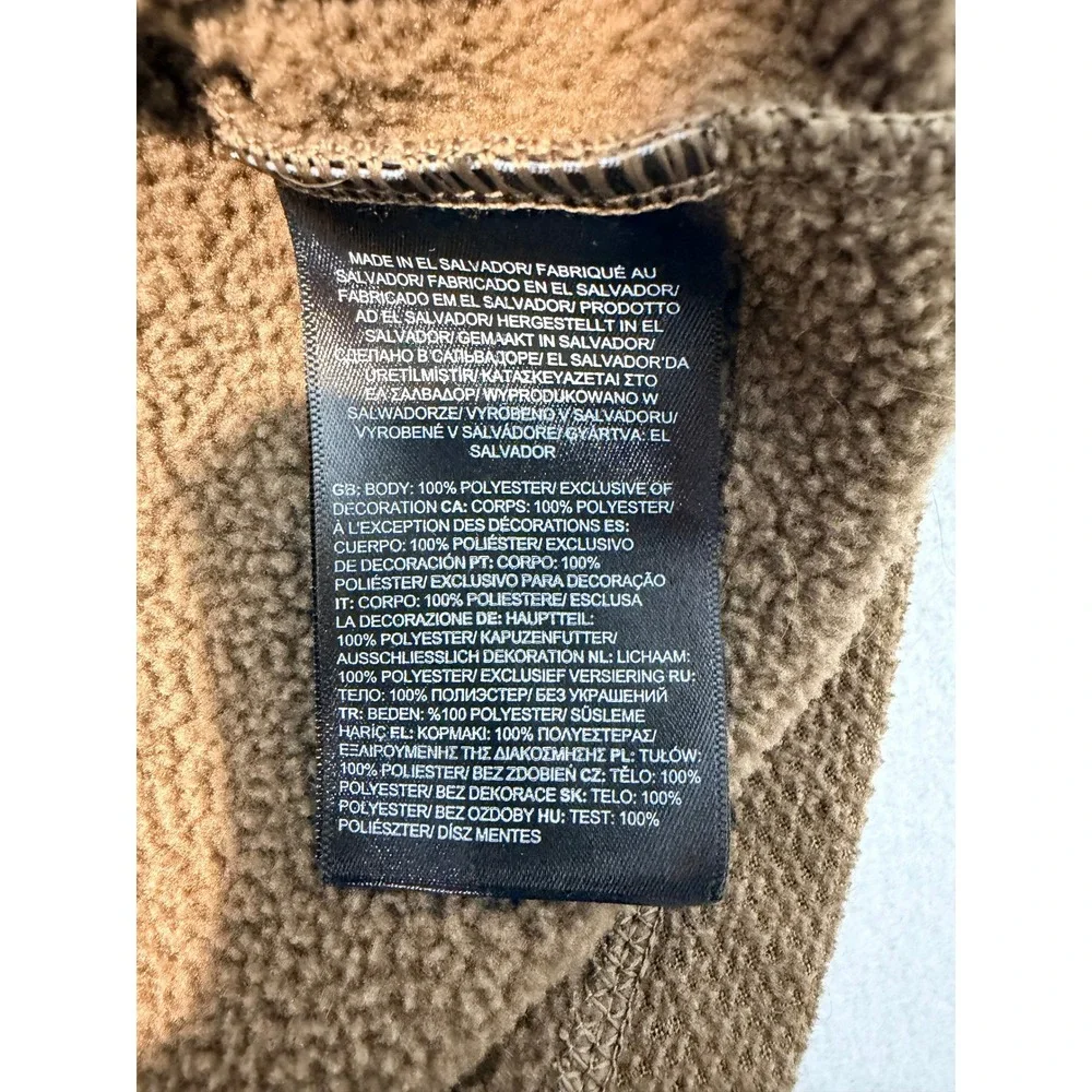 The North Face Mens Waffle Pullover Quarter Zip‎ Waffle Fleece Brown Small
